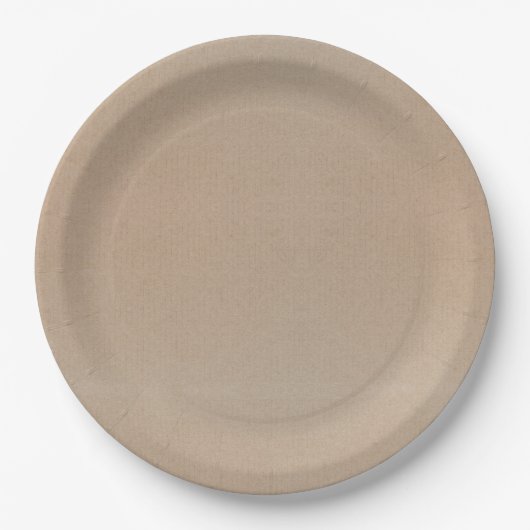 Assiettes En Carton Rustique Kraft papier blanc Modèle personnalisé (Devant)