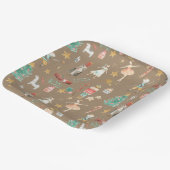 Assiettes En Carton Rustique Kraft Tout Casse-Noisette Noël (Angulaire)