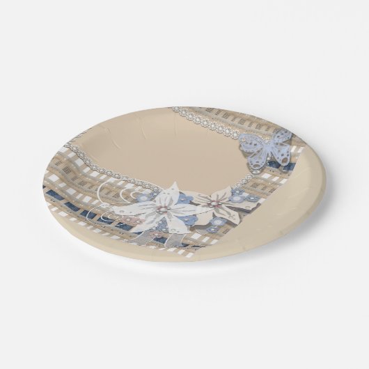 Assiettes En Carton Rustique, mariage (Angle)