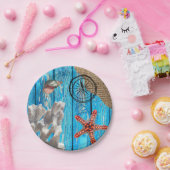 Assiettes En Carton Rustique Nautique Bleu Burlap Starfish (Fête)