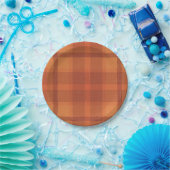 Assiettes En Carton Rustique Orange Automne Plaid Tartan (Fête)