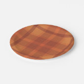 Assiettes En Carton Rustique Orange Automne Plaid Tartan (Angle)