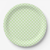 Assiettes En Carton Rustique, Pastel Green En vichy Motif (Devant)