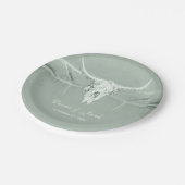 Assiettes En Carton Rustique Pastel Sage Vert Blanc Vache Occidentale  (Angle)