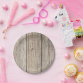 Assiettes En Carton Rustique Patiné bois ferme Mariage de grange (Fête)