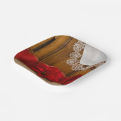 Assiettes En Carton Rustique Rouge Poinsettia Pays Mariage d'hiver (Angulaire)