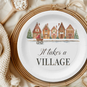Assiettes En Carton Rustique Stroller Village Maisons Baby shower d'hi
