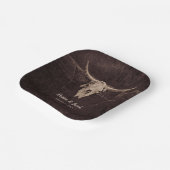 Assiettes En Carton Rustique Taureau Mariage Pays Texture occidentale (Angulaire)