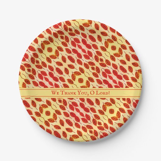 Assiettes En Carton Rustique Thanksgiving Automne Feuilles Plaque de p (Devant)