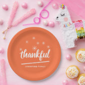 Assiettes En Carton Rustique Thanksgiving Nom personnalisé Merci migno (Fête)