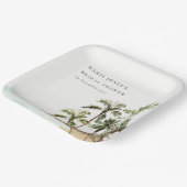 Assiettes En Carton Rustique Tropical Palm Tree Beach Sand Fête des ma (Angulaire)