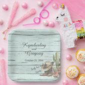 Assiettes En Carton Rustique Turquoise Pays Western Boots Casquette (Fête)