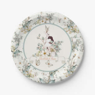 Assiettes En Carton Rustique Un lapin est une fille florale Cottagecor