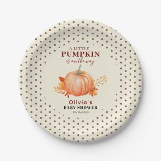 Assiettes En Carton Rustique Un Petit Citrouille Automne Joli baby sho