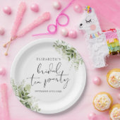 Assiettes En Carton Rustique Verdure Élégant Script Bridal Tea Party (Fête)