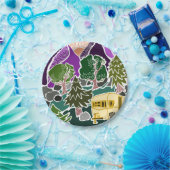 Assiettes En Carton RV Camping Mountain Sun Scene (Fête)