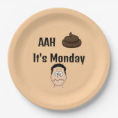 Assiettes En Carton S&%# C'est lundi Plaque papier (Devant)