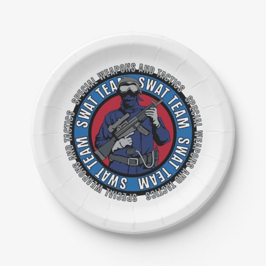 Assiettes En Carton S.W.A.T. Équipe (Devant)