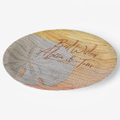 Assiettes En Carton Sable Dollar Bois Look Plaques de papier (Angle)