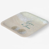 Assiettes En Carton Sable Dollar Bord de mer Mariage (Angulaire)