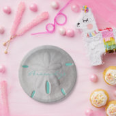 Assiettes En Carton Sable dollar océan plage été turquoise blanc (Fête)