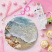 Assiettes En Carton Sable et mer (Fête)