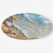 Assiettes En Carton Sable et mer (Angle)