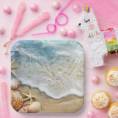 Assiettes En Carton Sable et mer (Fête)