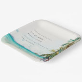 Assiettes En Carton Sable Tropical Beach Aquarelle Palm Trees Mariage (Angulaire)