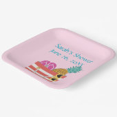 Assiettes En Carton Sac de plage rose (Angulaire)