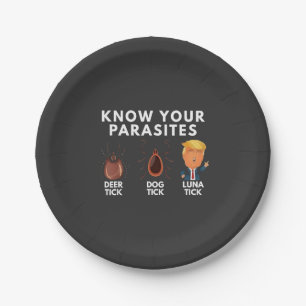 Assiettes En Carton Sachez que vous êtes des parasites Anti-Trump Humo