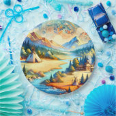 Assiettes En Carton Sacred Valley - Native American Tribal Landscape (Fête)