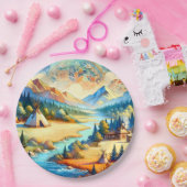 Assiettes En Carton Sacred Valley - Native American Tribal Landscape (Fête)