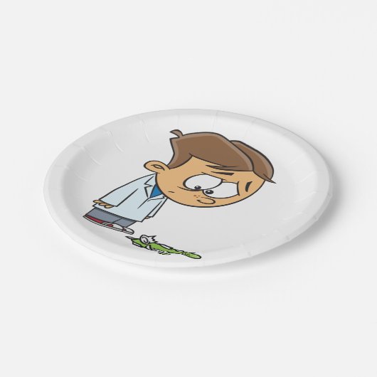 Assiettes En Carton Sad Boy Scientist avec Broken Experiment (Angle)