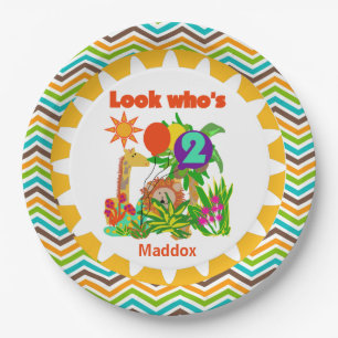 Assiettes En Carton Safari 2e Plaques papier d'anniversaire heureux