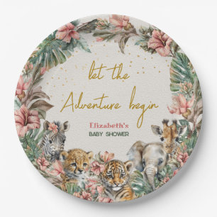 Assiettes En Carton Safari Animal Aventure Commencer Baby Boy Douche