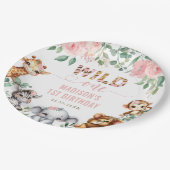 Assiettes En Carton Safari Animal Wild One Blush Floral 1er Anniversai (Angle)