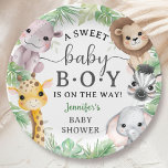 Assiettes En Carton Safari Animals Baby Shower Boy Cute Jungle<br><div class="desc">Add a touch of elegance to your Baby Shower with our Safari Animals Baby Shower Paper Plates! Don't settle for the ordinary. Elevate your celebration,  order your today,  and make your event extraordinary!</div>