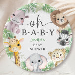 Assiettes En Carton Safari Animals Baby Shower Oh Baby Cute Jungle<br><div class="desc">Add a touch of elegance to your Baby Shower with our Safari Animals Baby Shower Paper Plates! Don't settle for the ordinary. Elevate your celebration,  order your today,  and make your event extraordinary!</div>