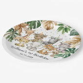 Assiettes En Carton Safari Animaux Jungle Verdure Sauvage Un Anniversa (Angle)