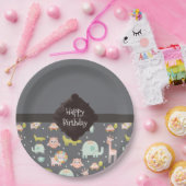 Assiettes En Carton Safari Animaux Motif Nursery Art Joyeux anniversai (Fête)