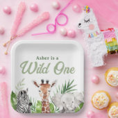 Assiettes En Carton Safari Animaux Plaques de papier d'anniversaire (Fête)