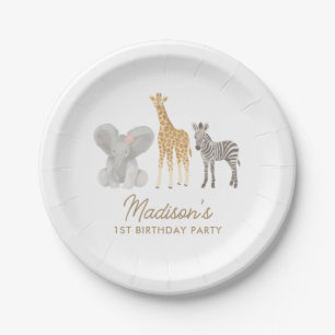 Assiettes En Carton Safari Anniversaire