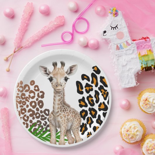 Assiettes En Carton Safari Giraffe Anniversaire Wild One Two Wild Part (Fête)