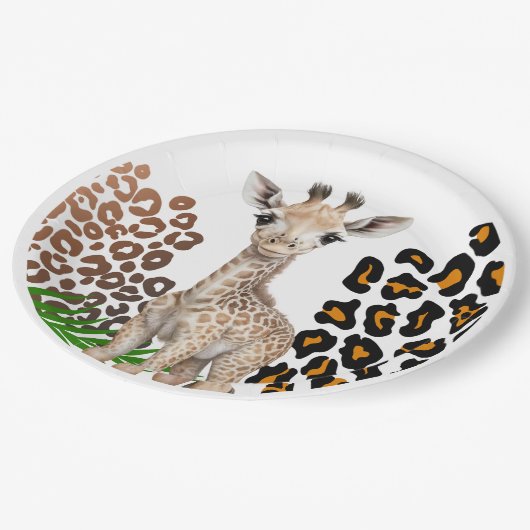 Assiettes En Carton Safari Giraffe Anniversaire Wild One Two Wild Part (Angle)