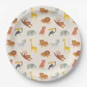 Assiettes En Carton Safari Jungle Animals (Devant)