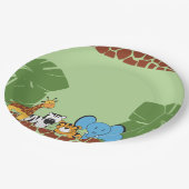 Assiettes En Carton Safari Jungle Animaux fête (Angle)
