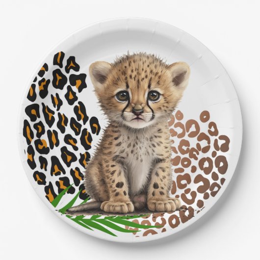 Assiettes En Carton Safari Leopard Anniversaire Wild One Two Wild Part (Devant)