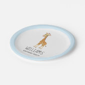 Assiettes En Carton Safari personnalisé tendance animal mignon Giraffe (Angle)