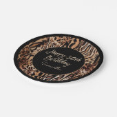 Assiettes En Carton Safari Poster de animal 30e fête d'anniversaire po (Angle)